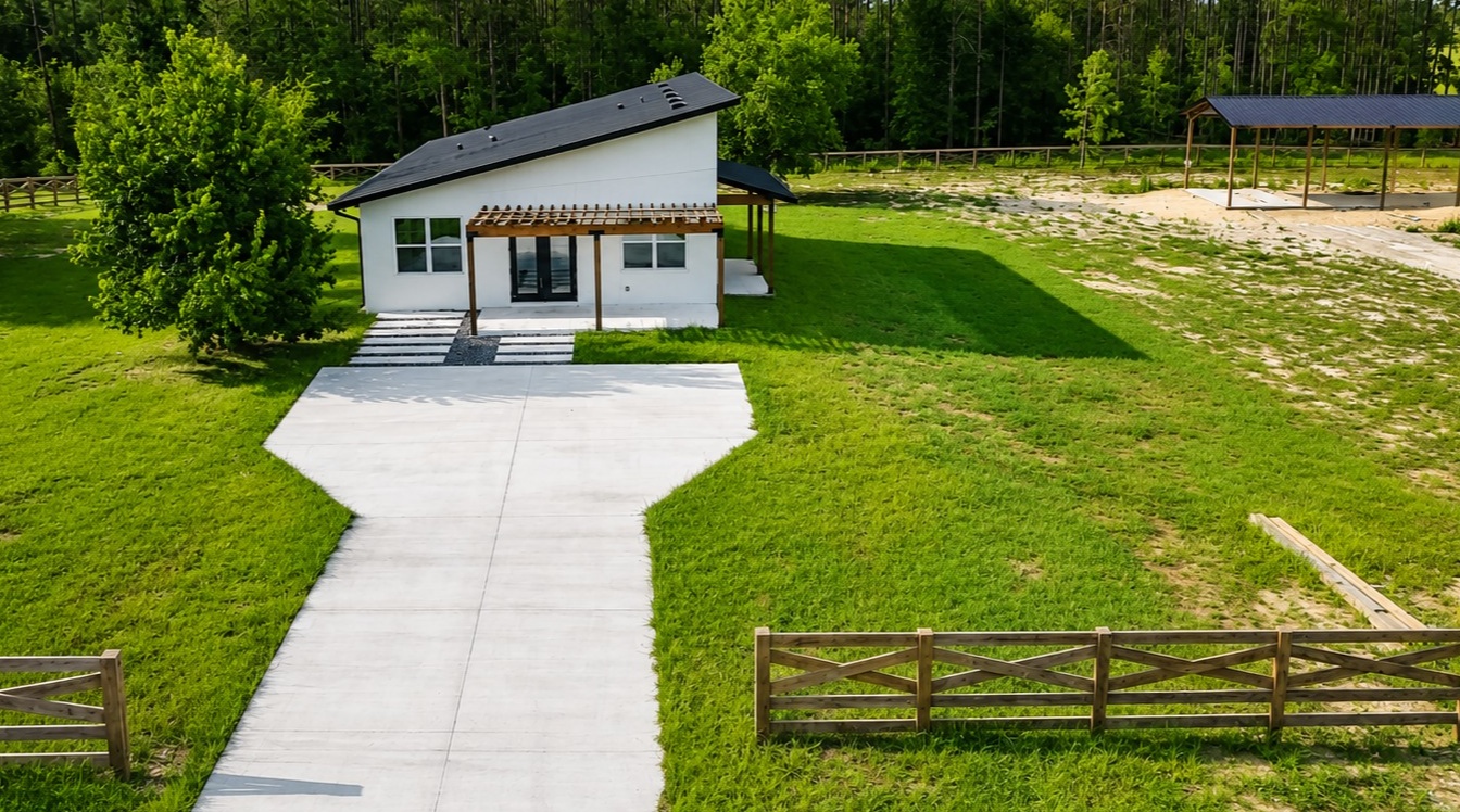 Brand-New 4-Bedroom Home on 2.11 Acres with Pole Barn Near Ocala | Living Quarters | For Sale
