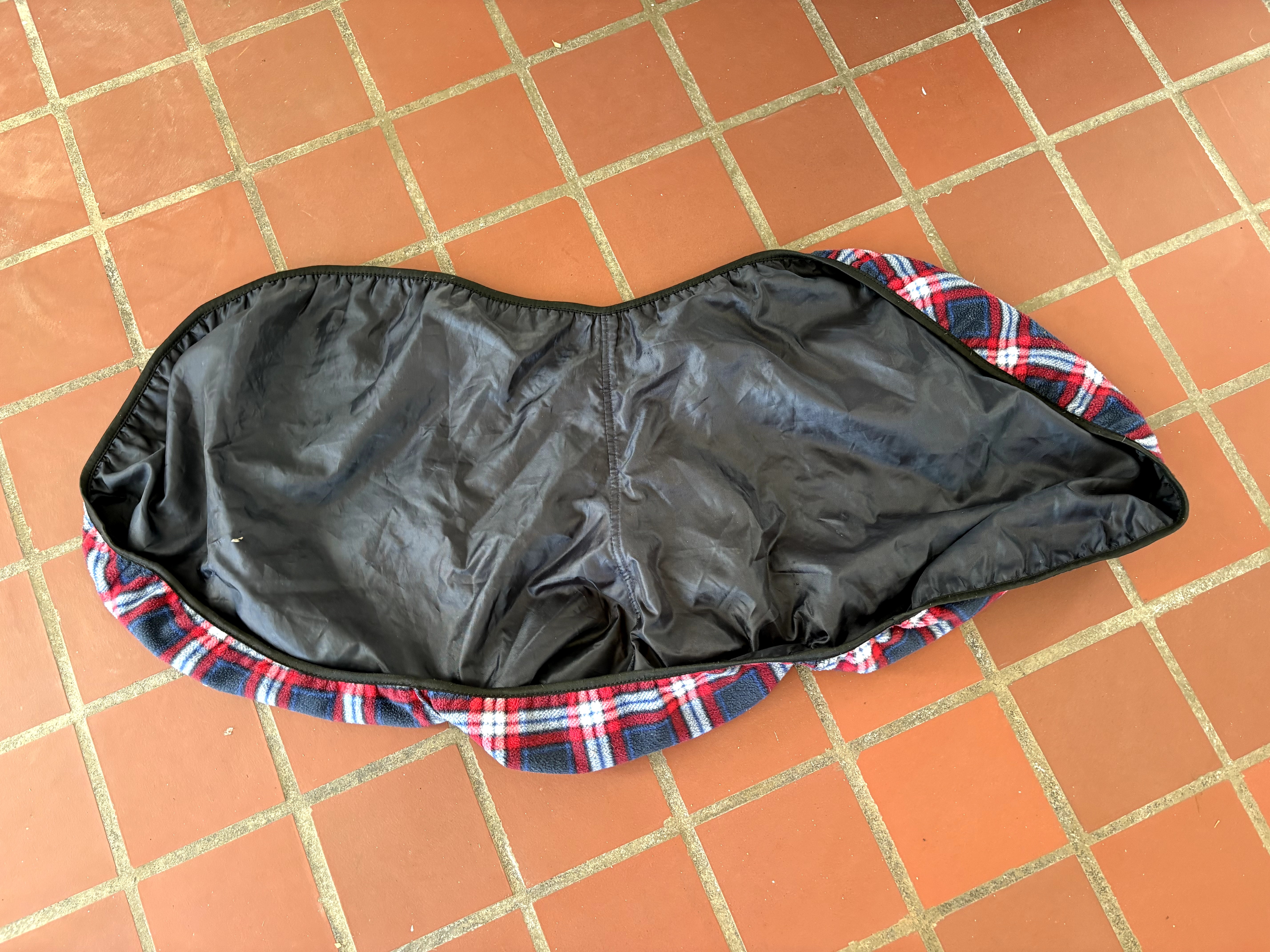 Plaid Fleece-Lined Saddle Cover