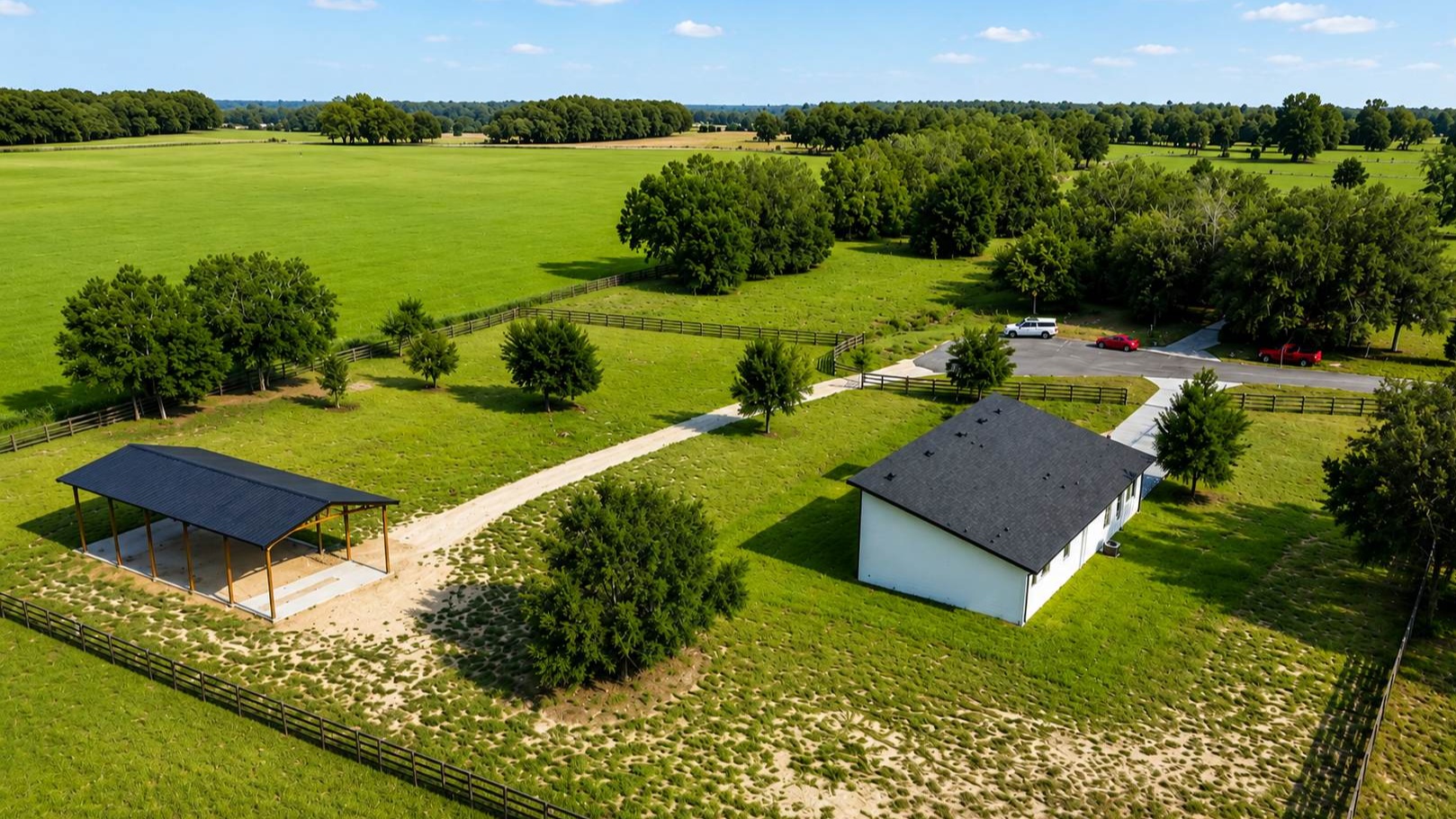 Brand-New 4-Bedroom Home on 2.11 Acres with Pole Barn Near Ocala | Living Quarters | For Sale