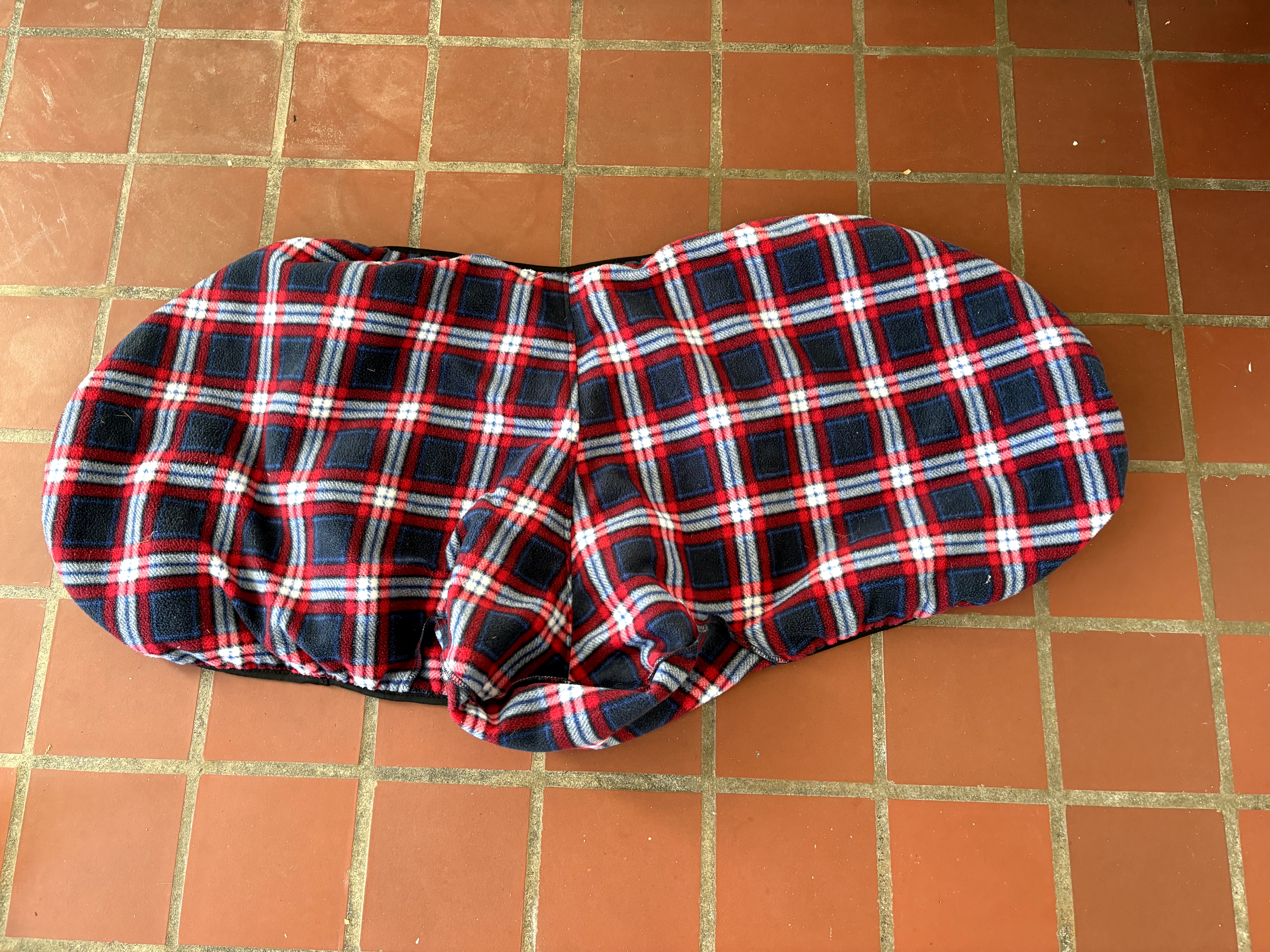 Plaid Fleece-Lined Saddle Cover