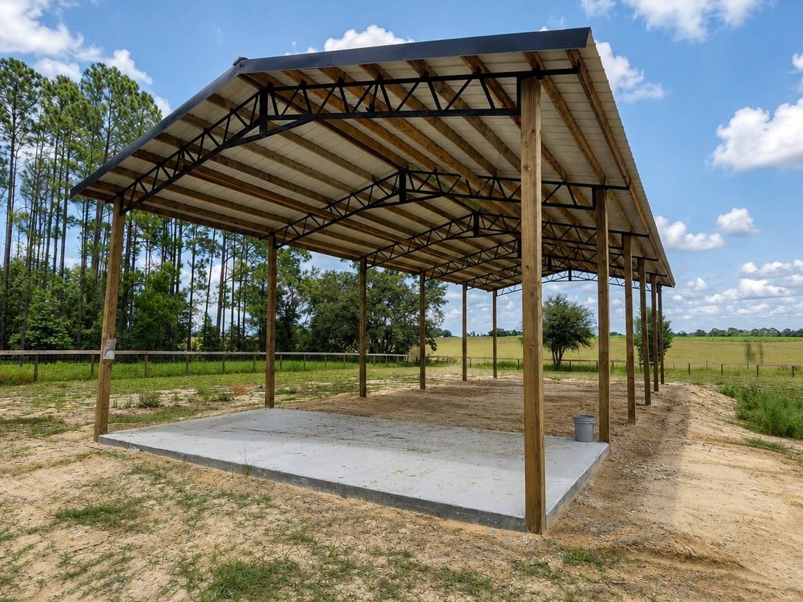 Brand-New 4-Bedroom Home on 2.11 Acres with Pole Barn Near Ocala | Living Quarters | For Sale