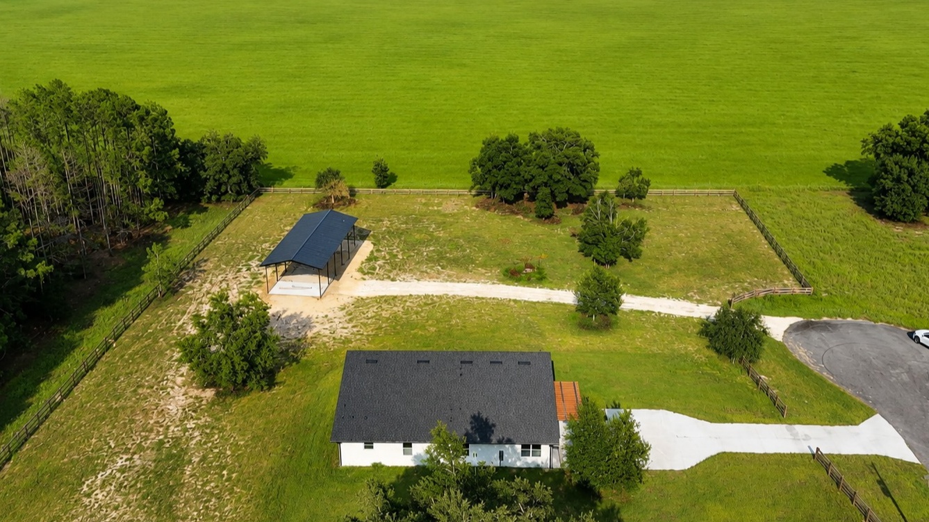 Brand-New 4-Bedroom Home on 2.11 Acres with Pole Barn Near Ocala | Living Quarters | For Sale