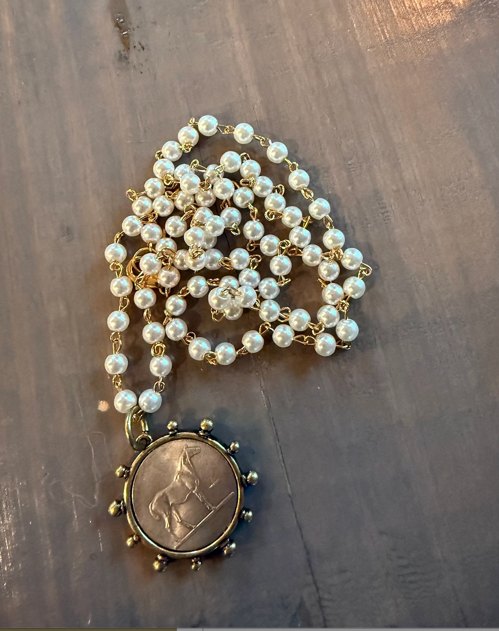 Double Stranded Pearl Equestrian Necklace | Brand New (with Tags)